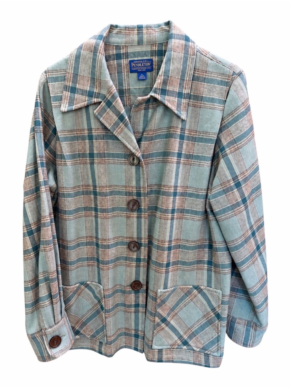 Pendleton | Women's Teal Plaid 100% Wool 49er Jacket
